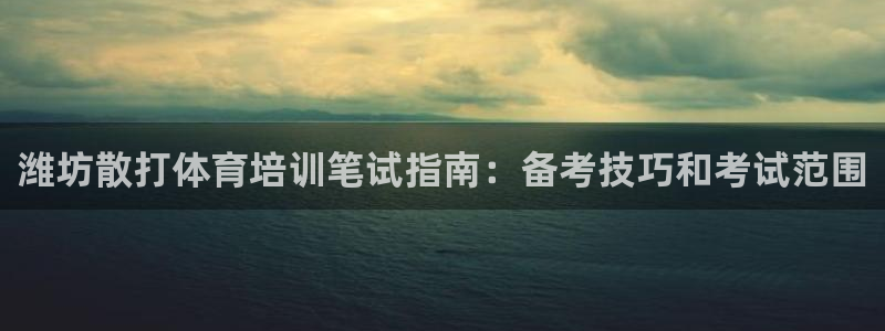 耀世集团是干嘛的企业啊知乎：潍坊散打体育培训笔试指南