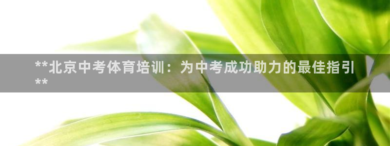 耀世娱乐百科：**北京中考体育培训：为中考成功助力的最佳指引
